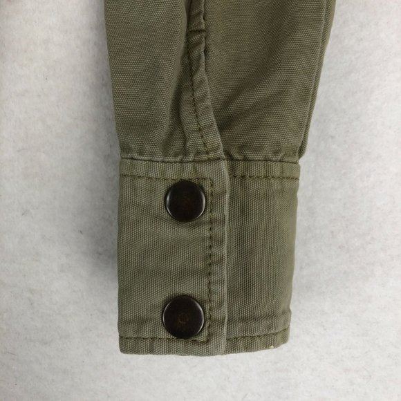Trouve Women's Size X-Small Green Full Zip Long Sleeve Cotton Utility Jacket - Picture 4 of 13